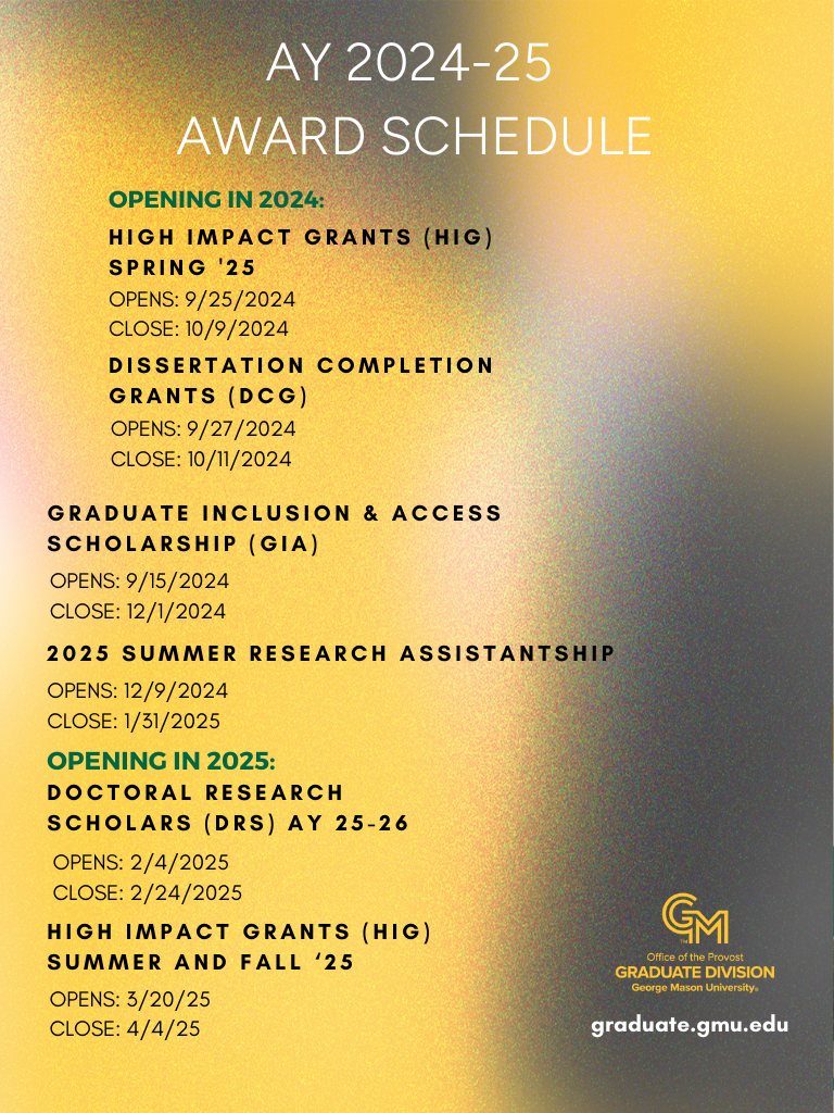 AY24-25 Award Schedule